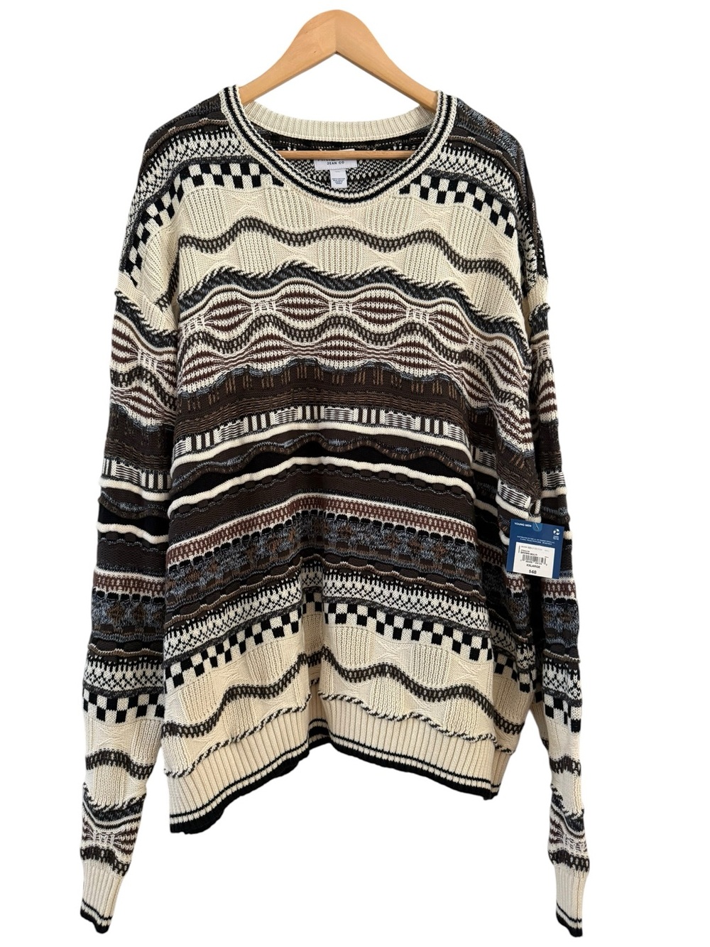 Coogi Inspired Grandpa Sweater Men’s Size XXL Vintage Textured Cosby Knit NEW 2X